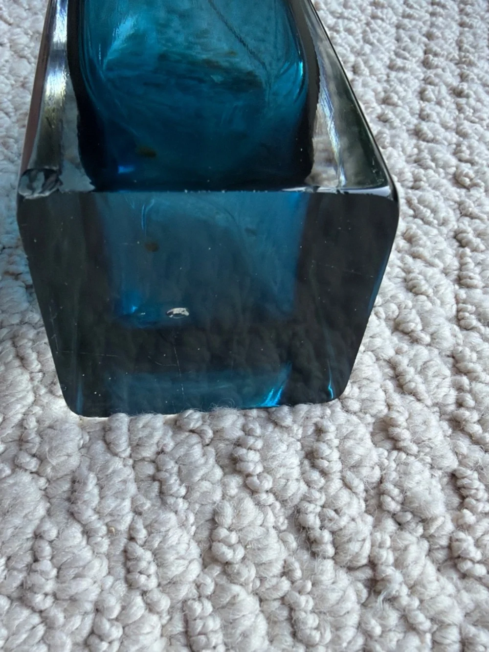 Vintage 1960s 70s ASEDA Sweden, 13” Blue Glass Vase